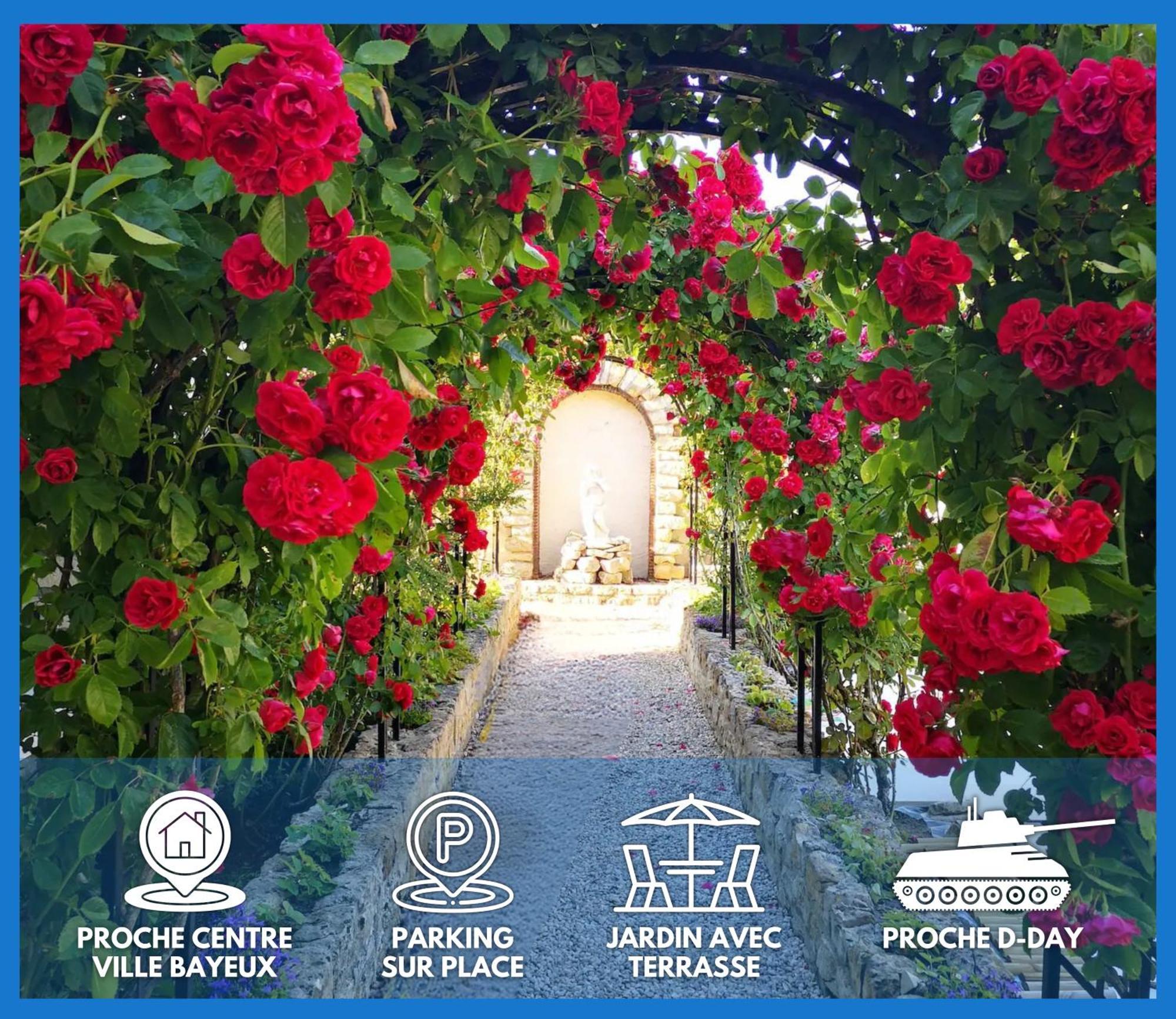 La Roseliere Maison Plain Pied Confortable Belle Decoration Jardin Magnifique 10 Mn A Pied Centre Ville Bayeux Proche Plages Du Debarquement Экстерьер фото